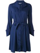 Cacharel - Belted Shirt Dress - Women - Silk - 40, Blue, Silk