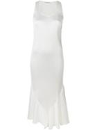 Barbara Casasola Flared Hem Midi Dress, Women's, Size: 42, White, Polyester/silk