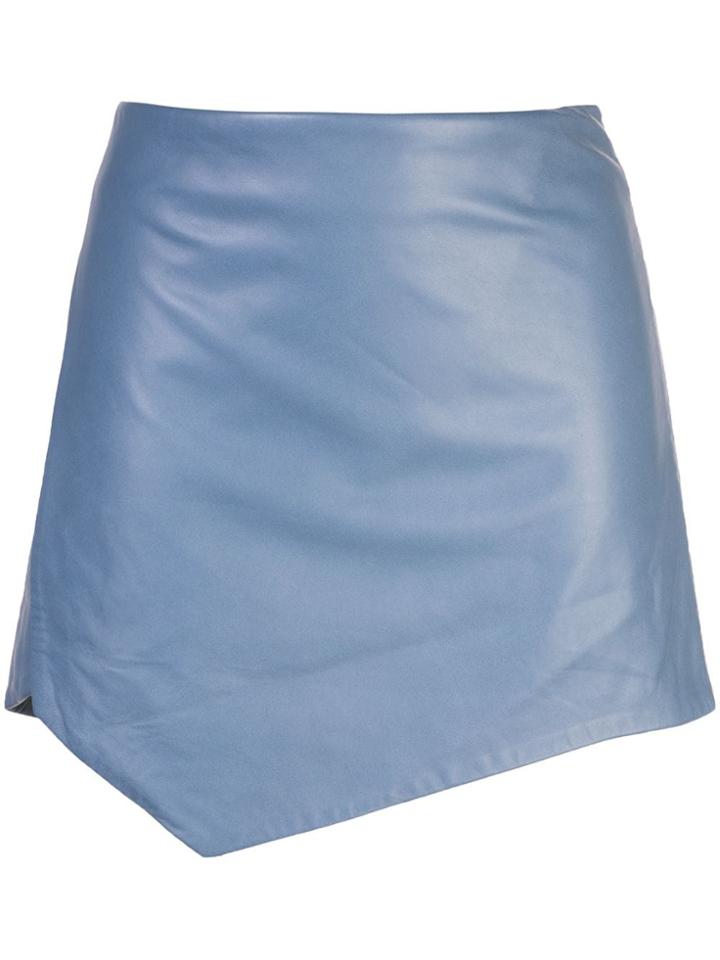 Michelle Mason Wrap Mini Skirt - Blue