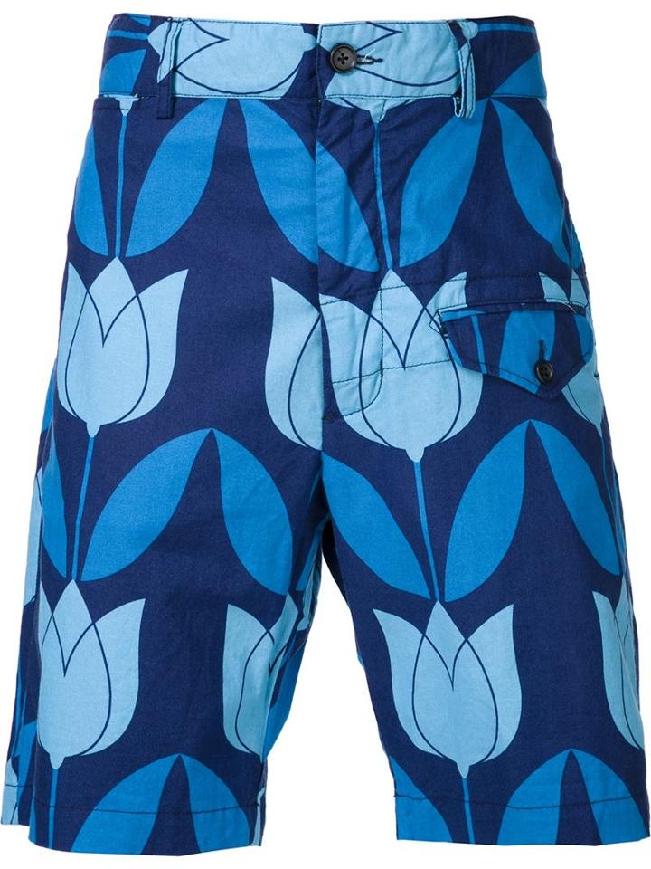 Engineered Garments Tulip Print Cargo Shorts