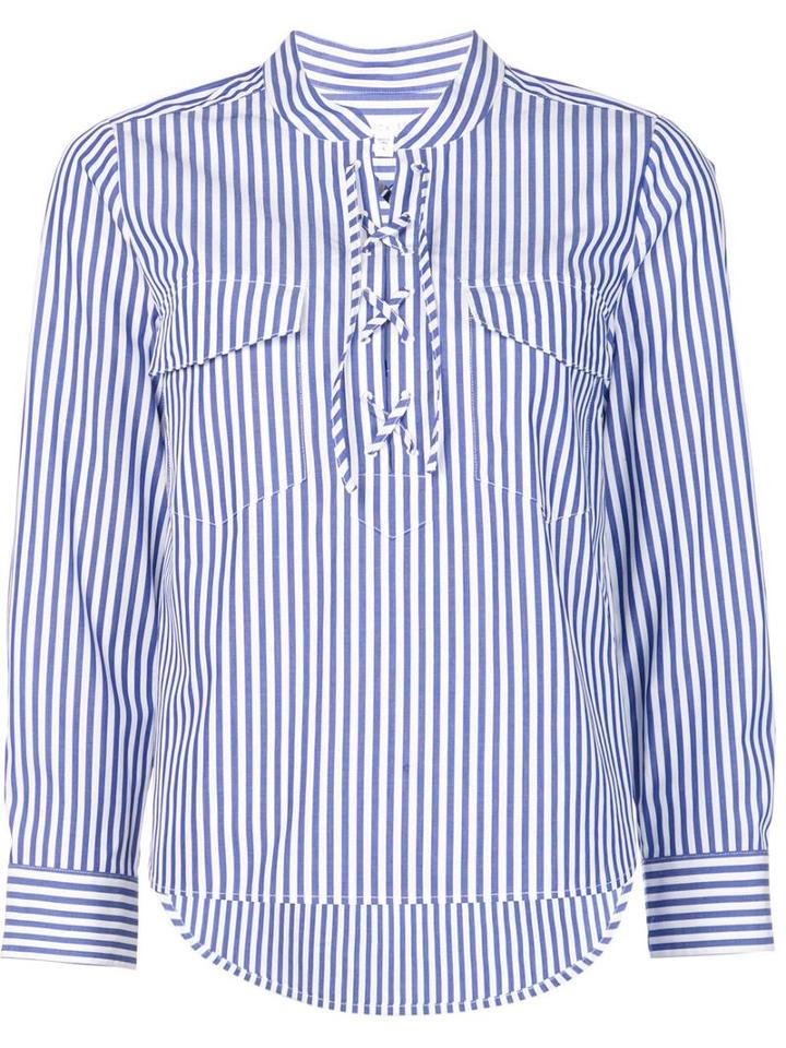 Veronica Beard Striped Shirt, Women's, Size: 10, Blue, Cotton