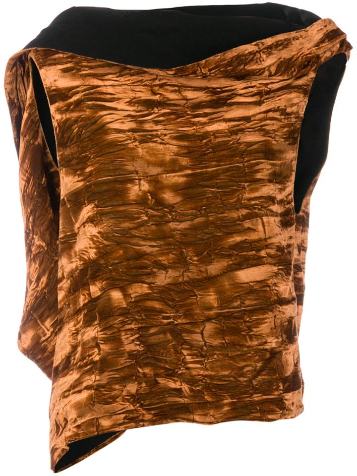 Ann Demeulemeester Asymmetrical Crinkle Texture Top - Brown
