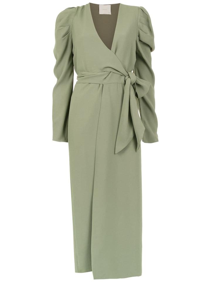 Framed Teshima Wrap Dress - Green