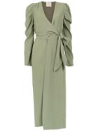 Framed Teshima Wrap Dress - Green