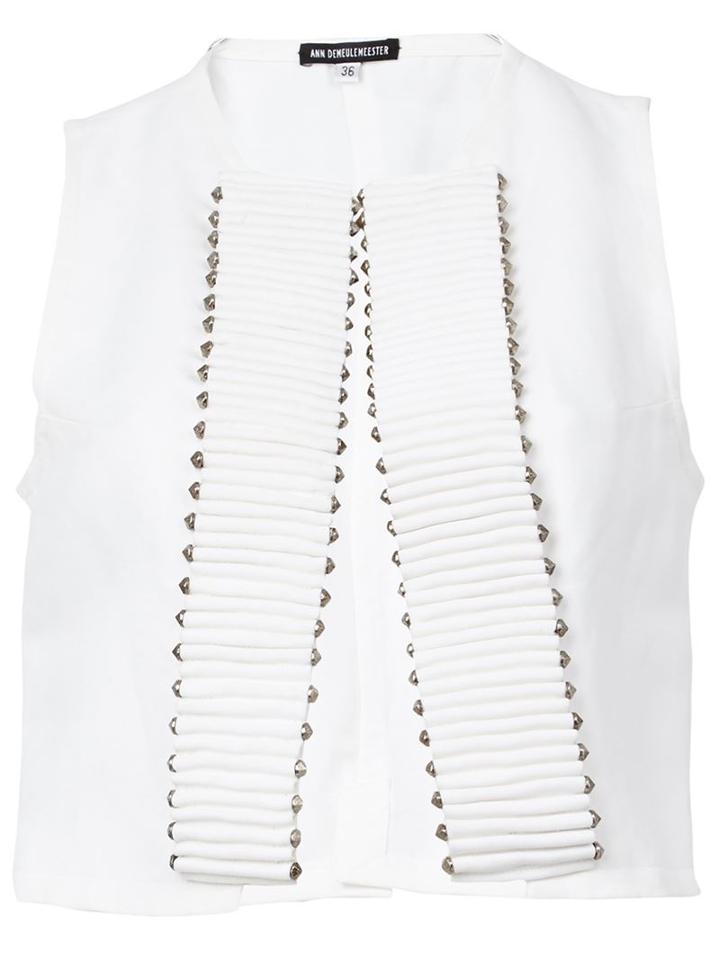 Ann Demeulemeester 'angelina' Waistcoat, Women's, Size: 40, White, Linen/flax/nylon