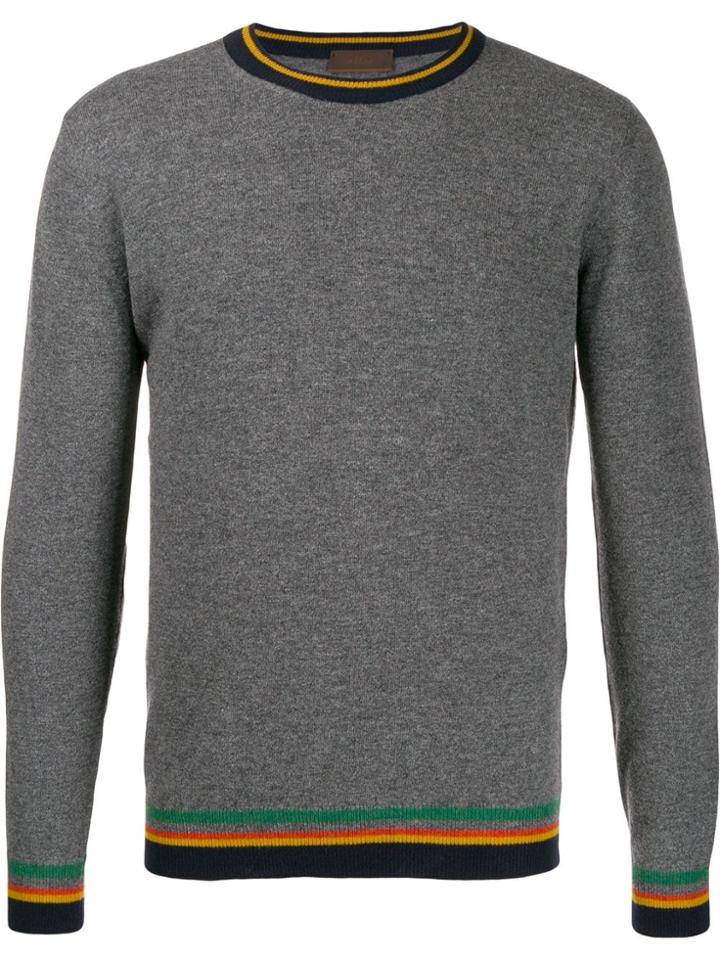 Altea Contrast Neck Jumper - Grey