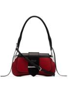 Prada Black And Red Sidonie Leather Shoulder Bag