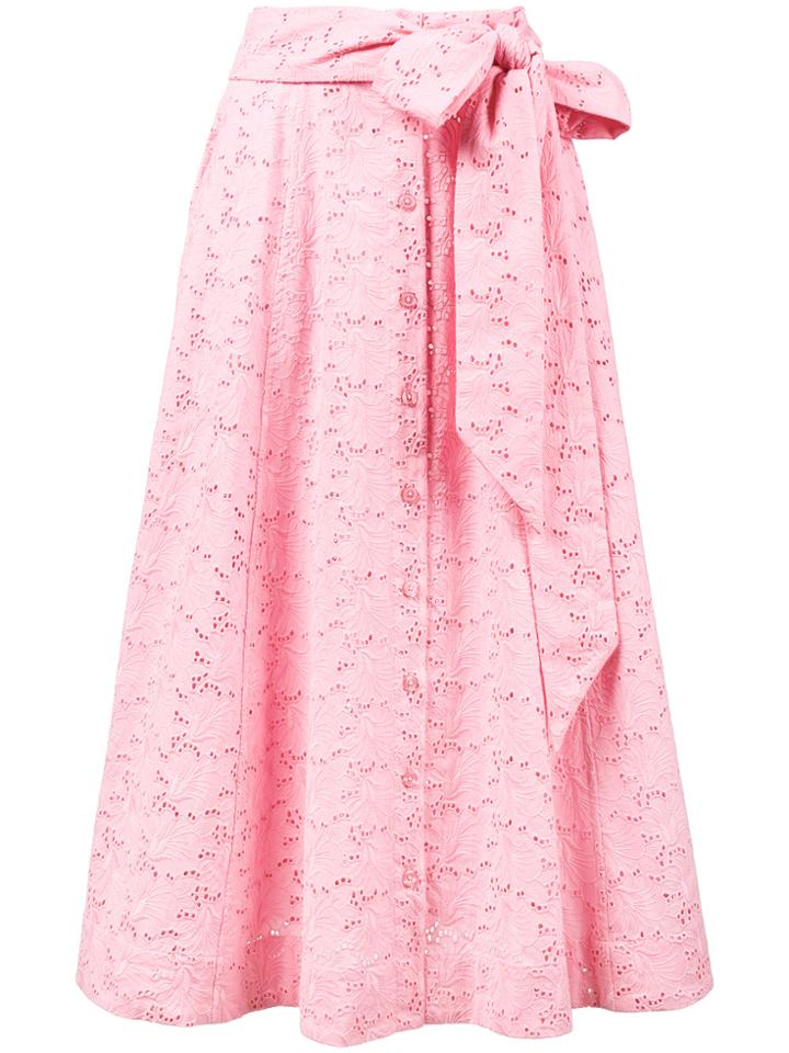 Lisa Marie Fernandez Eyelet Beach Skirt - Pink & Purple