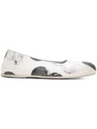 Marsèll Designer Print Ballerinas - White