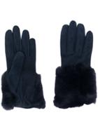 Gala Gloves Faux Fur Trim Gloves - Blue