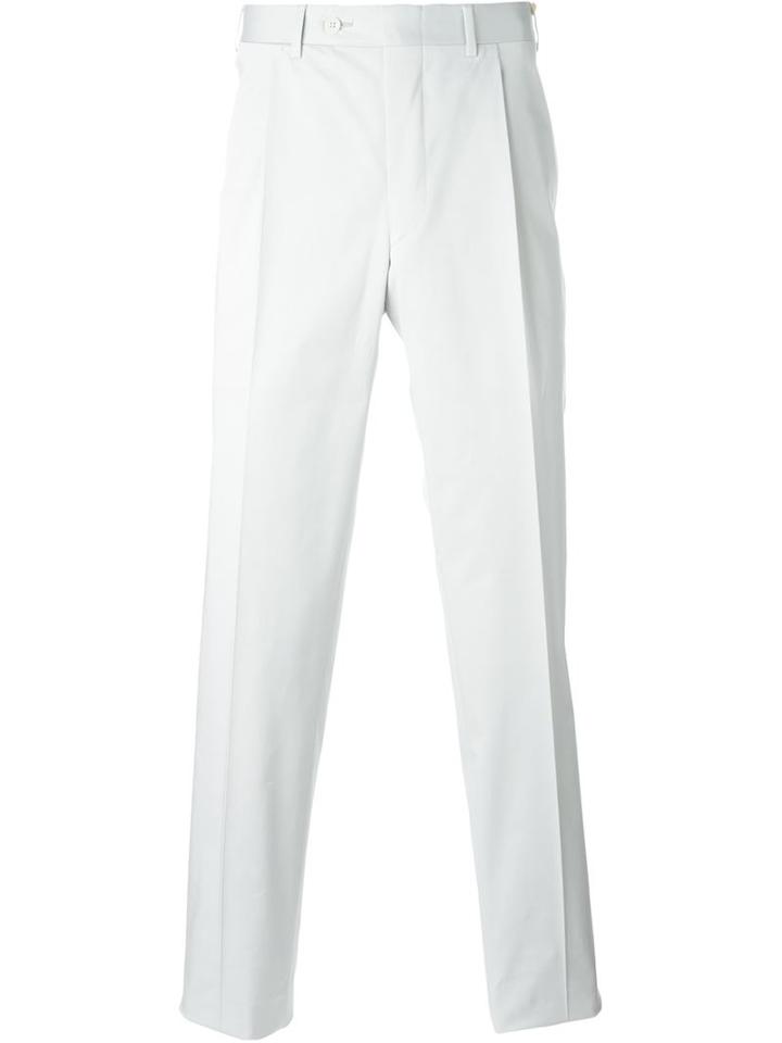 Canali Tailored Trousers, Men's, Size: 52, Grey, Cotton/spandex/elastane