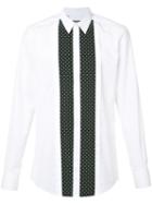 Dolce & Gabbana Dotted Panel Shirt, Men's, Size: 43, White, Silk/cotton