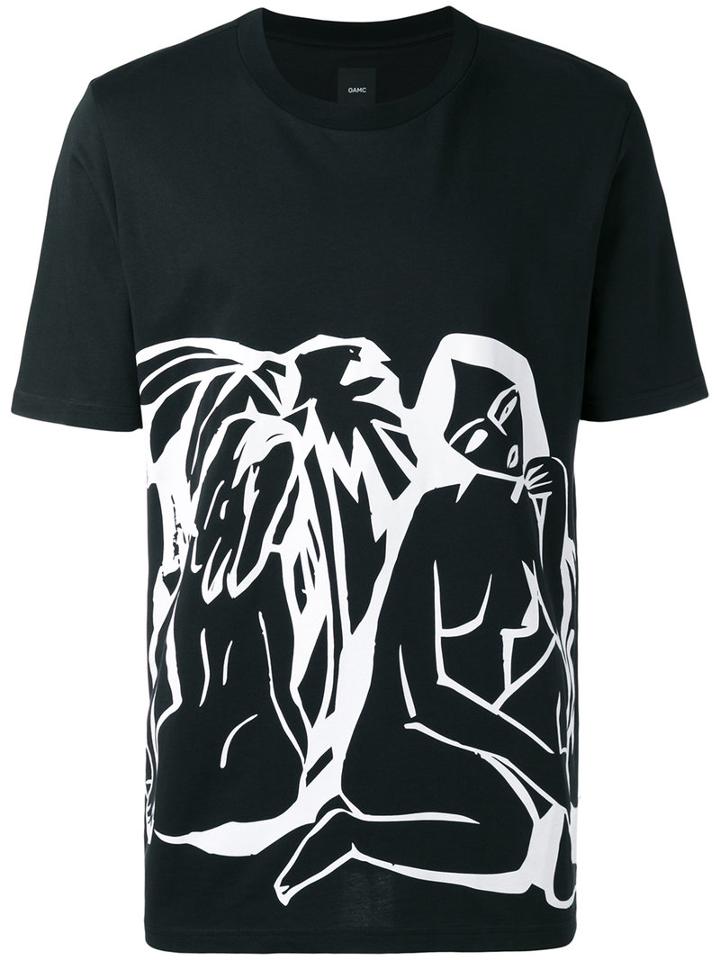 Oamc - Printed T-shirt - Men - Cotton - Xs, Black, Cotton