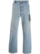Children Of The Discordance Patch Detail Straight Jeans - Blue