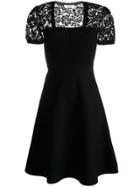 Valentino Lace Cap Sleeve Dress - Black
