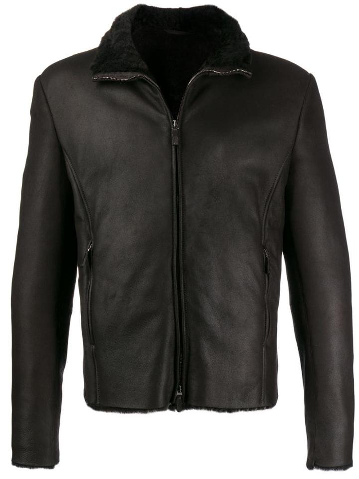 Giorgio Armani Shearling Lined Jacket - Brown