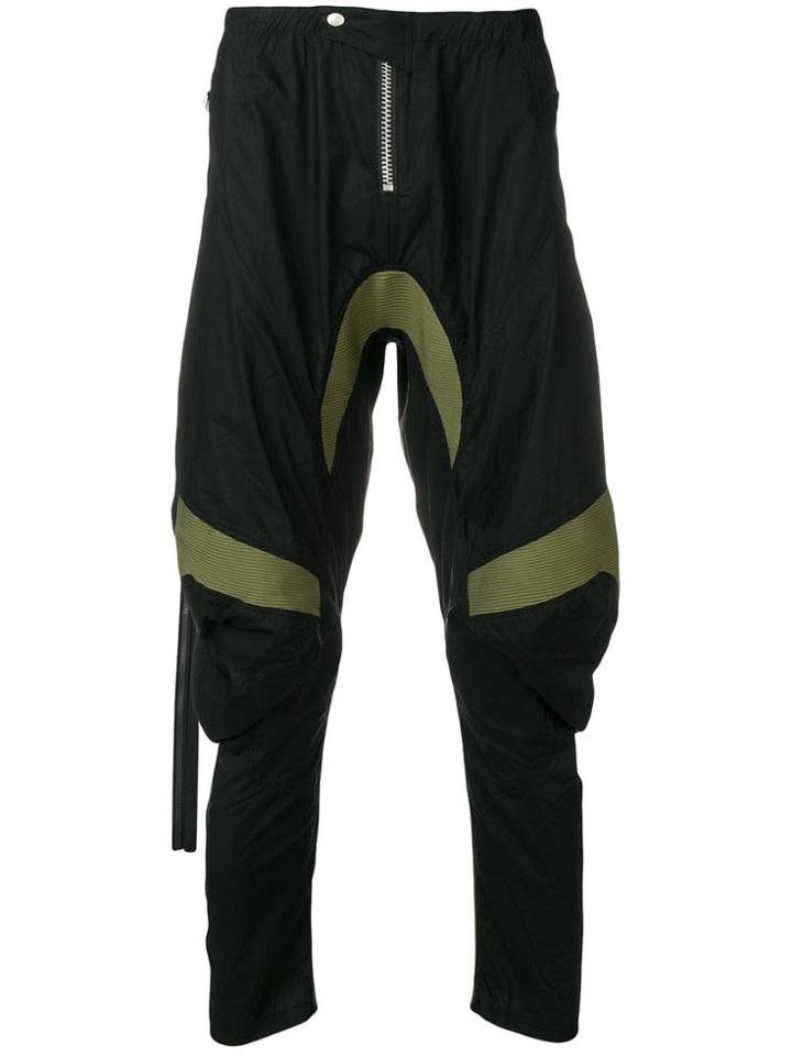 Unravel Project Panelled Drop-crotch Trousers - Black