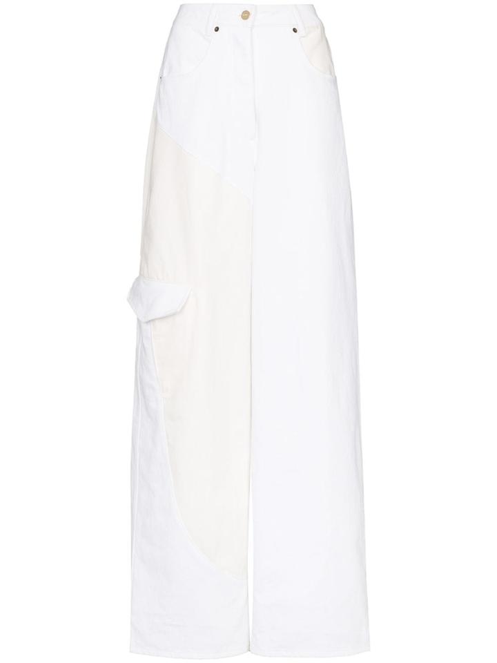 Jacquemus Panelled Wide-leg Jeans - White
