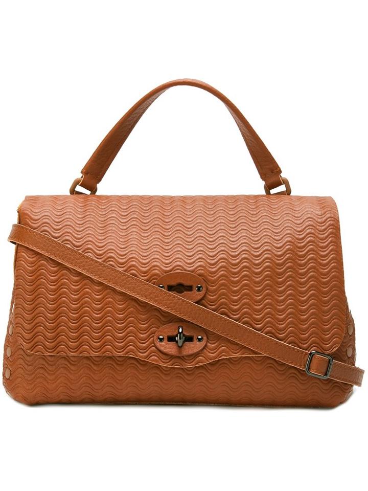 Zanellato Textured Satchel, Women's, Brown, Leather