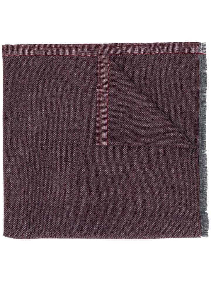 Ermenegildo Zegna Embroidered Fringed Scarf - Purple