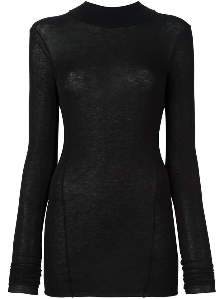 Masnada High Neck Fitted Jumper, Women's, Size: 42, Black, Spandex/elastane/viscose/wool
