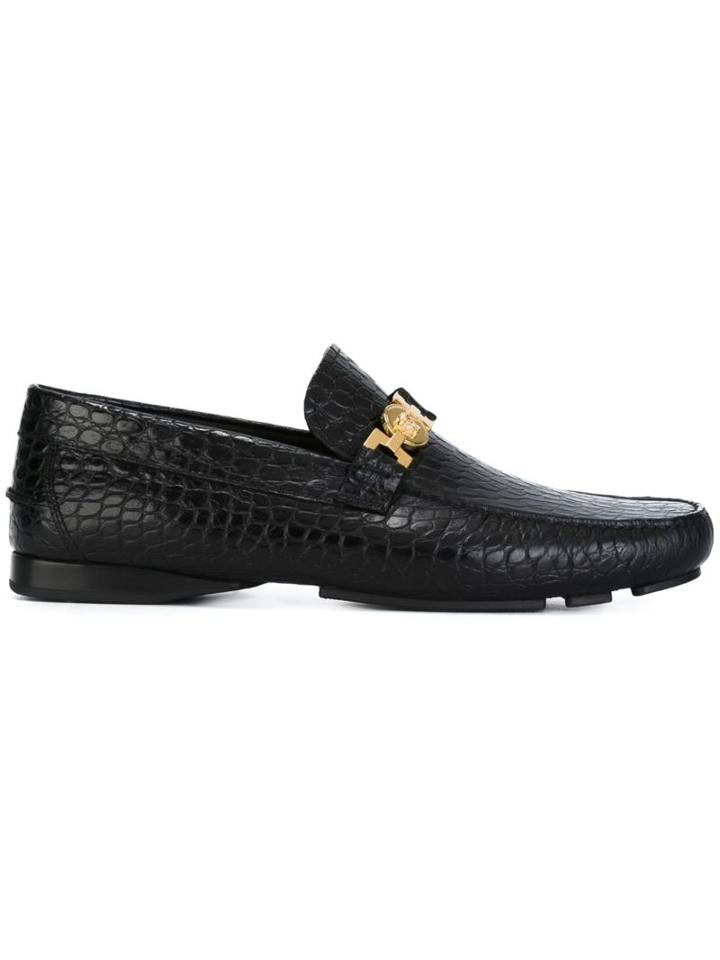 Versace Crocodile Effect Loafers