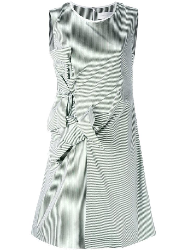 Victoria Victoria Beckham - Knots Trim Striped Dress - Women - Silk/cotton/polyester/polyurethane - 10, Green, Silk/cotton/polyester/polyurethane