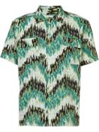 Levi's Vintage Clothing Blurry Stripes Shortsleeved Shirt, Men's, Size: Small, Green, Cotton/linen/flax