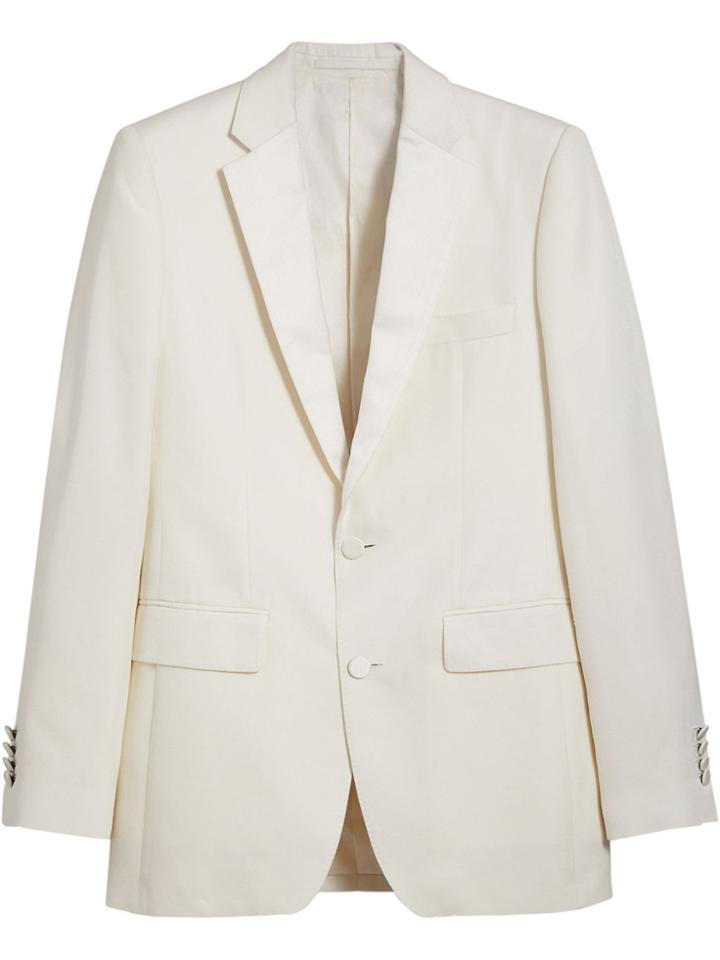 Burberry Slim Fit Silk Evening Jacket - White