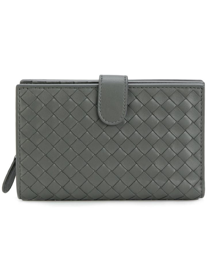 Bottega Veneta Intrecciato Weave Wallet - Grey