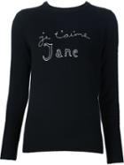 Bella Freud 'je T'aime Jane' Jumper, Women's, Size: Xs, Black, Cashmere