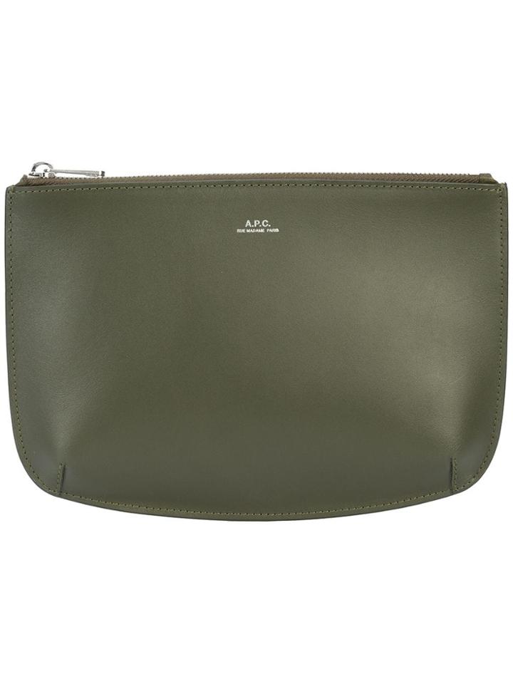 A.p.c. Logo Clutch Bag - Green