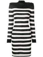 Balmain Short Striped Dress - Black