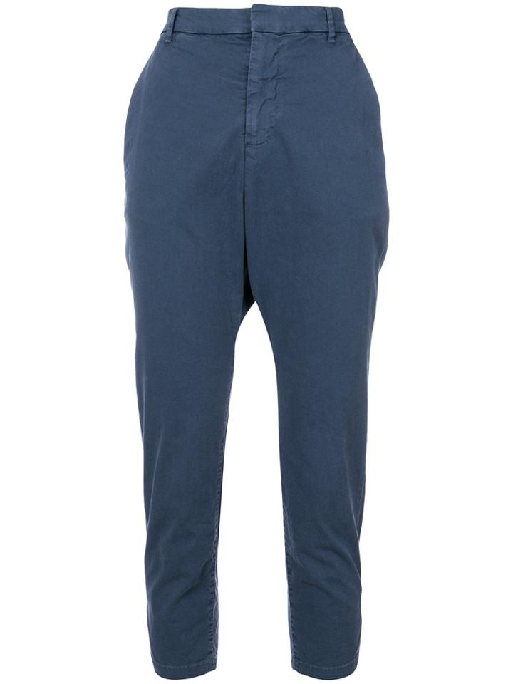 Nili Lotan High Waisted Cropped Trousers - Blue