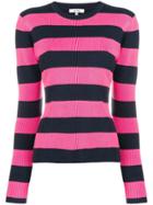 Ganni Striped Rib Knit Sweater - Purple