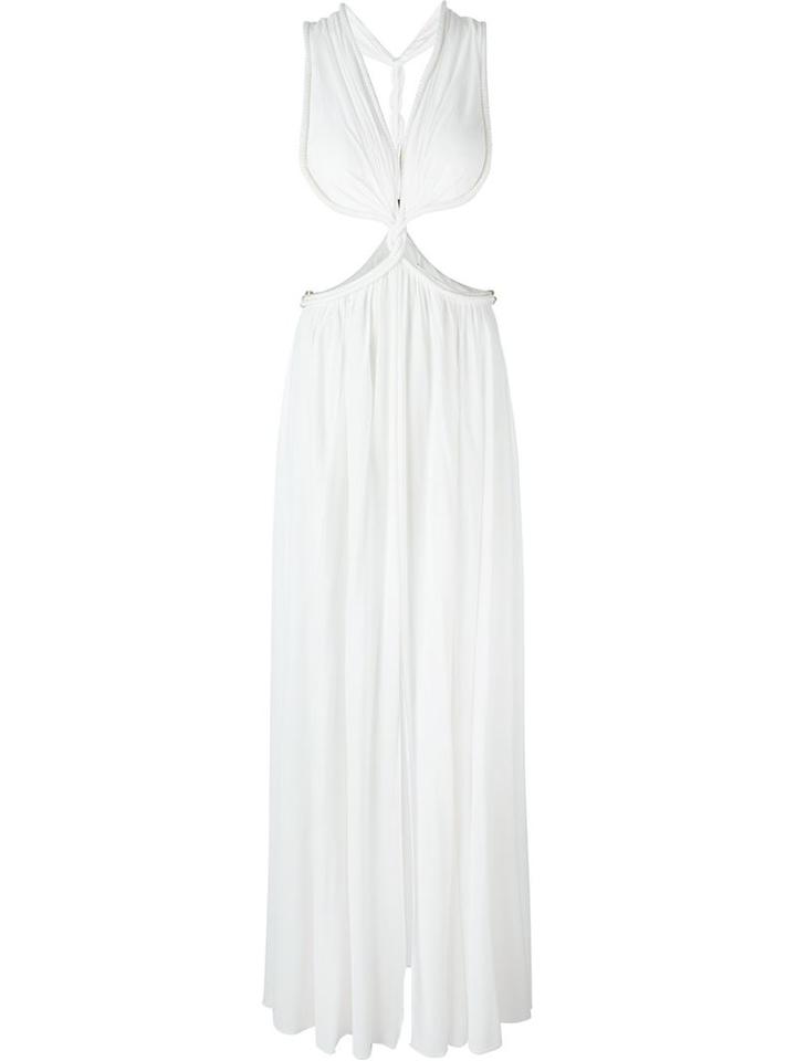 Jay Ahr Rope Detail Cut-out Evening Dress, Women's, Size: 36, White, Rayon/nylon