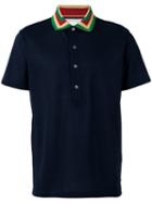 Paul Smith Striped Collar Polo Shirt, Men's, Size: Large, Blue, Cotton