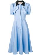 Nº21 Puff Sleeve Midi Dress - Blue