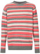 The Elder Statesman - Striped Jumper - Unisex - Cashmere - Xs, Yellow/orange, Cashmere