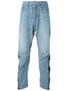Fad Three Panelled Jeans, Men's, Size: Medium, Blue, Cotton/nylon/wool