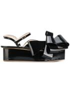 Delpozo Bow Detail Flatform Sandals - Black