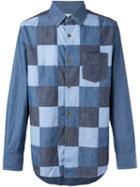 Ganryu Comme Des Garcons Patchwork Denim Shirt, Men's, Size: Medium, Blue, Cotton