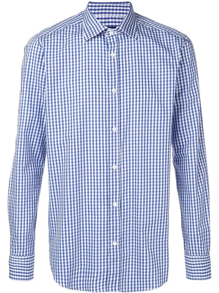 Mp Massimo Piombo Gingham Check Shirt - Blue