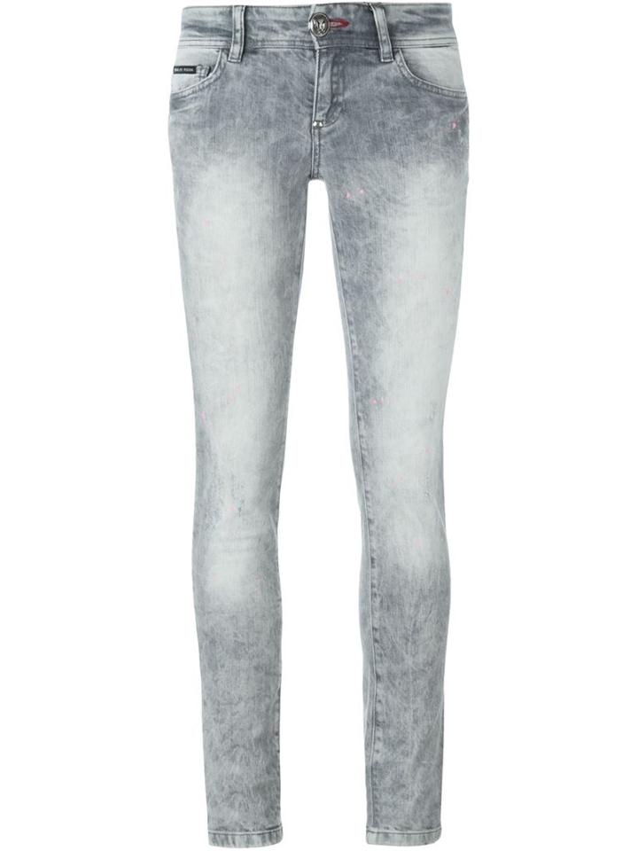 Philipp Plein Artistic Slim Fit Jean, Women's, Size: 29, Grey, Cotton/spandex/elastane