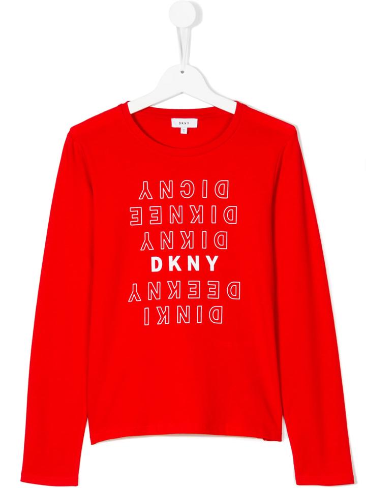 Dkny Kids Teen Logo Print T-shirt - Red