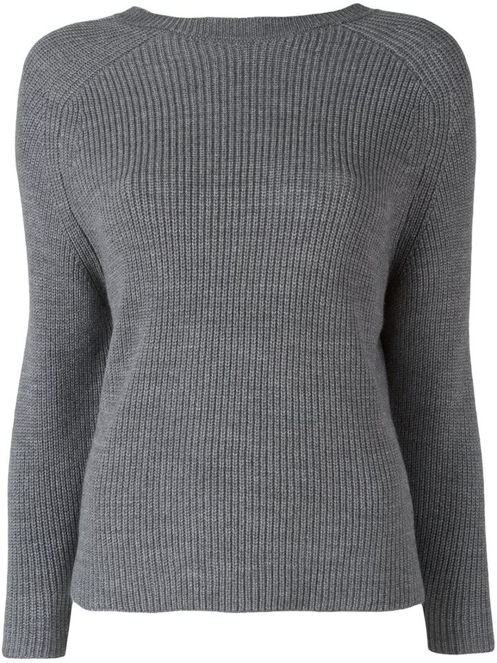 Federica Tosi Ribbed Jumper, Women's, Size: Small, Grey, Cotton