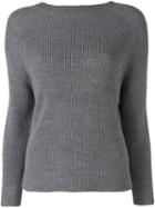 Federica Tosi Ribbed Jumper, Women's, Size: Small, Grey, Cotton
