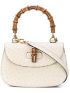 Gucci Bamboo Ostrich Top Handle Bag - Nude & Neutrals