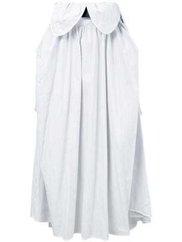 Pleated Midi Skirt - Women - Linen/flax - 12, White, Linen/flax, Maticevski