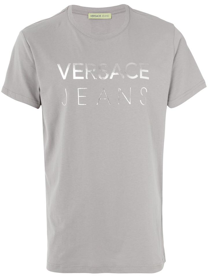 Versace Jeans - Logo Print T-shirt - Men - Cotton - M, Grey, Cotton